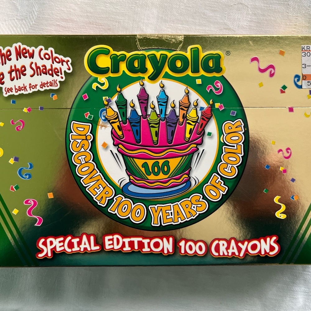 Vintage Crayola Special Edition 100 Crayons Gold Box 2002 Binney & Smith. NEW!
